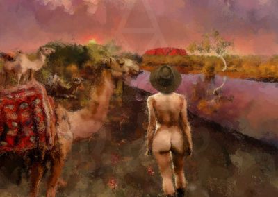 Tracks to Uluru Digital Painting by Anna-Marie Buss
